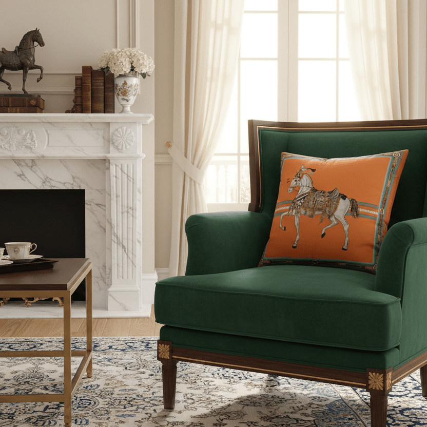 1177 Orange Orillia Velvet Pillow Cover