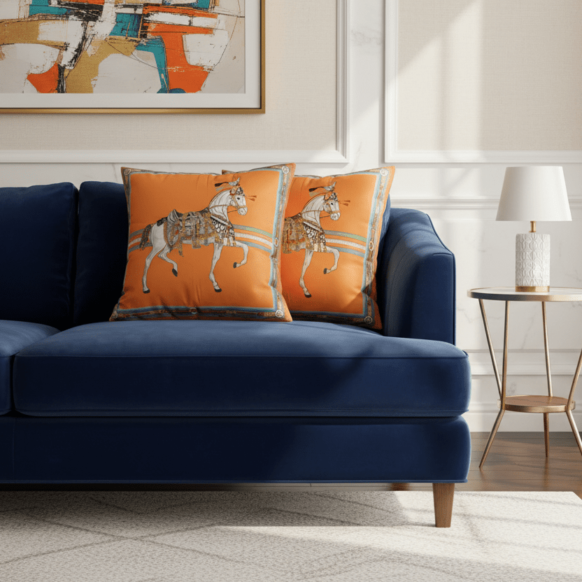 1177 Orange Orillia Velvet Pillow Cover