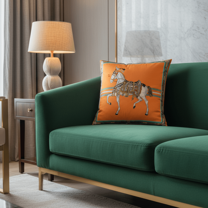 1177 Orange Orillia Velvet Pillow Cover