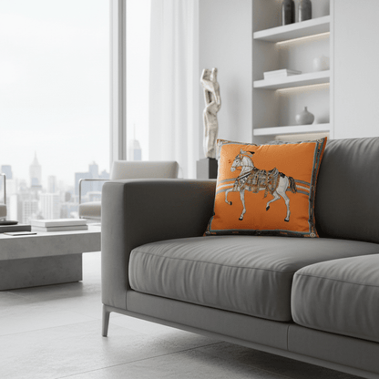 1177 Orange Orillia Velvet Pillow Cover