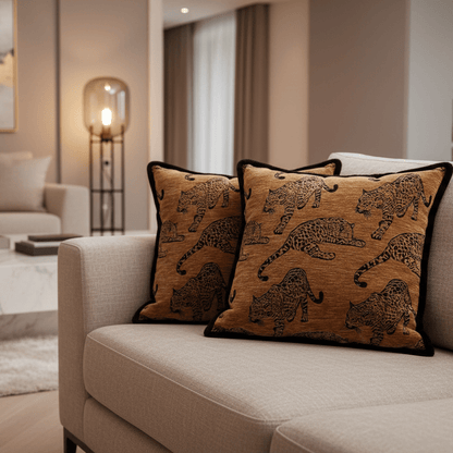 1098 Panthera Jacquard Pillow Cover