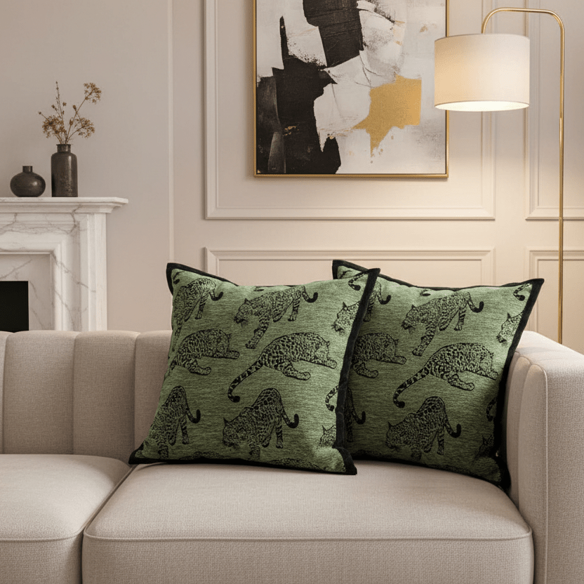 1098 Panthera Jacquard Pillow Cover