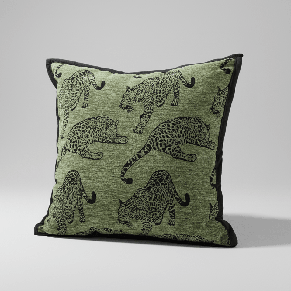 1098 Panthera Jacquard Pillow Cover