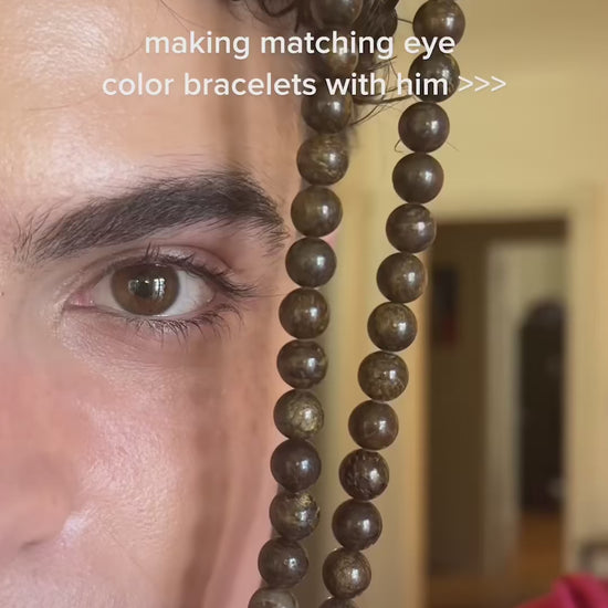 Gemstone Bracelet Kit - matching eye color bracelet DIY demo video (source: FabuLove shopfabulove TikTok)