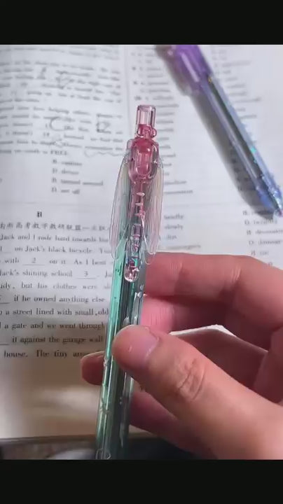 WH_AD_1763395728315088 | Fluttering Dragonfly Wing Pen – Moving Wing Gradient Writing Pen