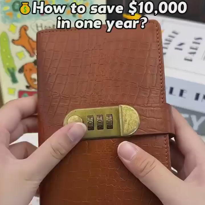 WH_AD_977796804720722 | 100-Pocket Banknote Collection Album with Combination Lock, Currency Binder with Clear Sleeves