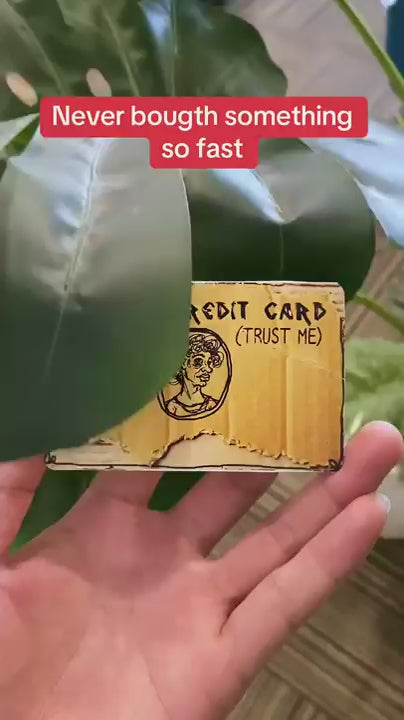 WH_AD_1213358294307505 | 10 Pack Funny Credit Card Skins, Weird Cardboard “Trust Me” Design, Novelty Debit & Credit Card Sticker Covers