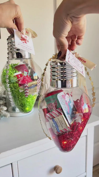 Filling a clear bulb fillable ornament
