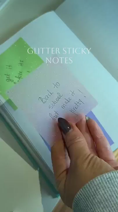 WH_AD_2184437795470257 | 12 Boxes of Glittery Transparent Pull-Out Sticky Notes (960 Sheets Total) – Sparkly Office Stationery with Strong Adhesion, No Residue, Reusable Up to 50 Times per Sheet