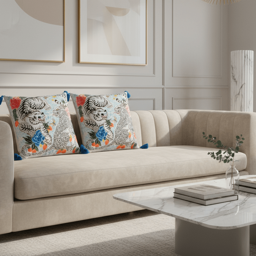 1089 Savage Bleu Bloom Pillow Cover