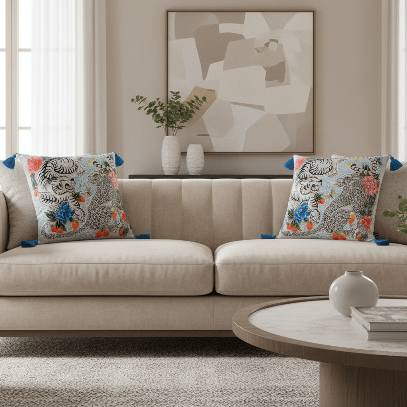 1089 Savage Bleu Bloom Pillow Cover