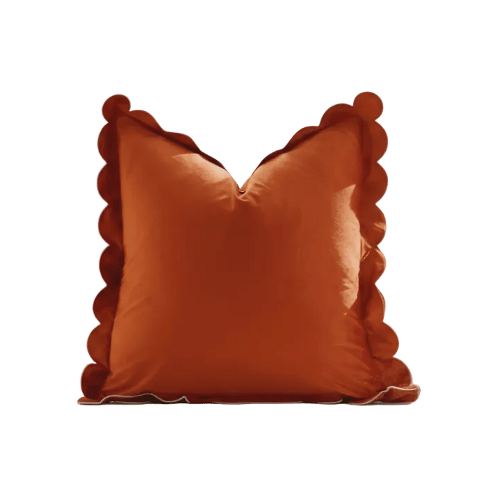 1129 Scalloped Velvet Pillow Cover