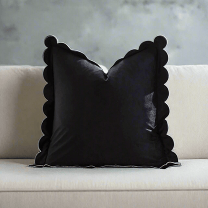 1129 Scalloped Velvet Pillow Cover