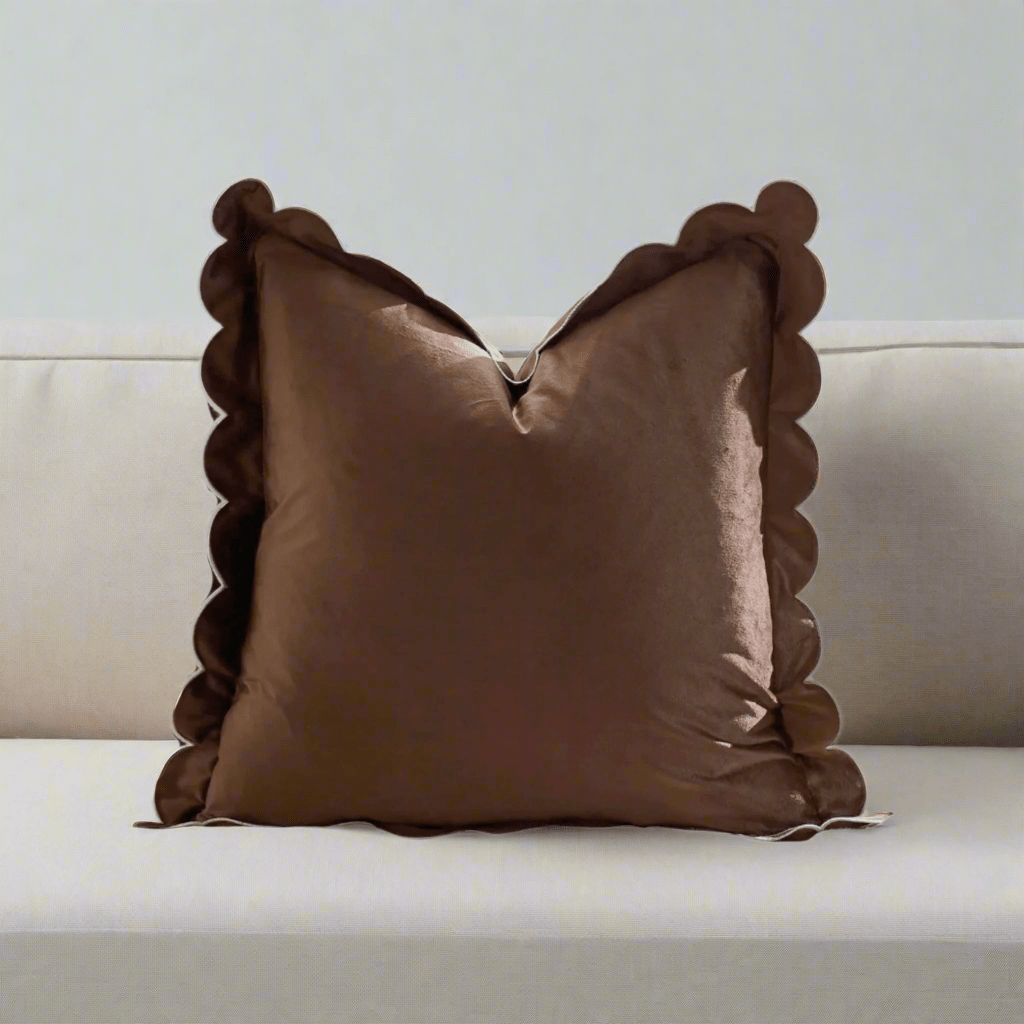 1129 Scalloped Velvet Pillow Cover