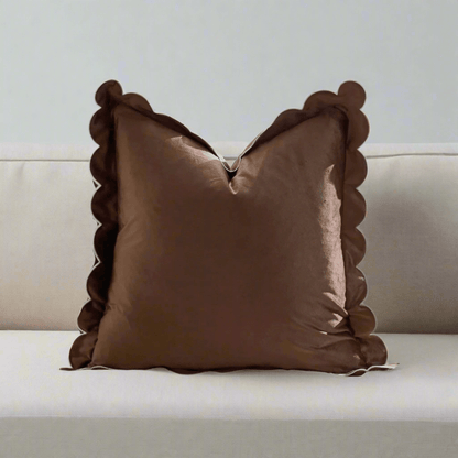 1129 Scalloped Velvet Pillow Cover