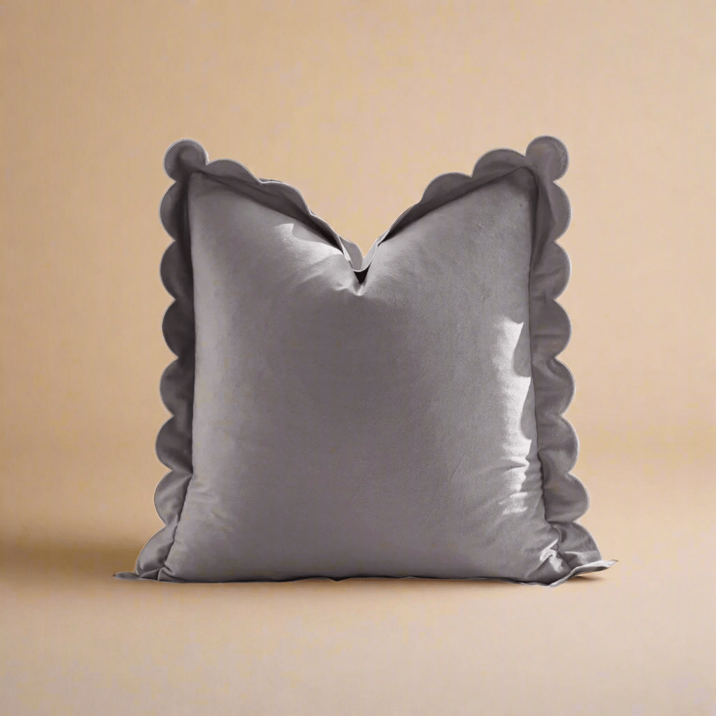 1129 Scalloped Velvet Pillow Cover