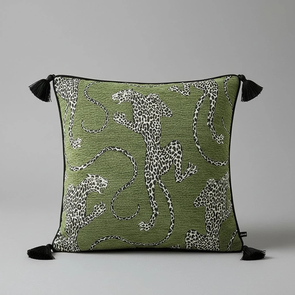 1128 Snow Leopard Chenille Pillow Cover