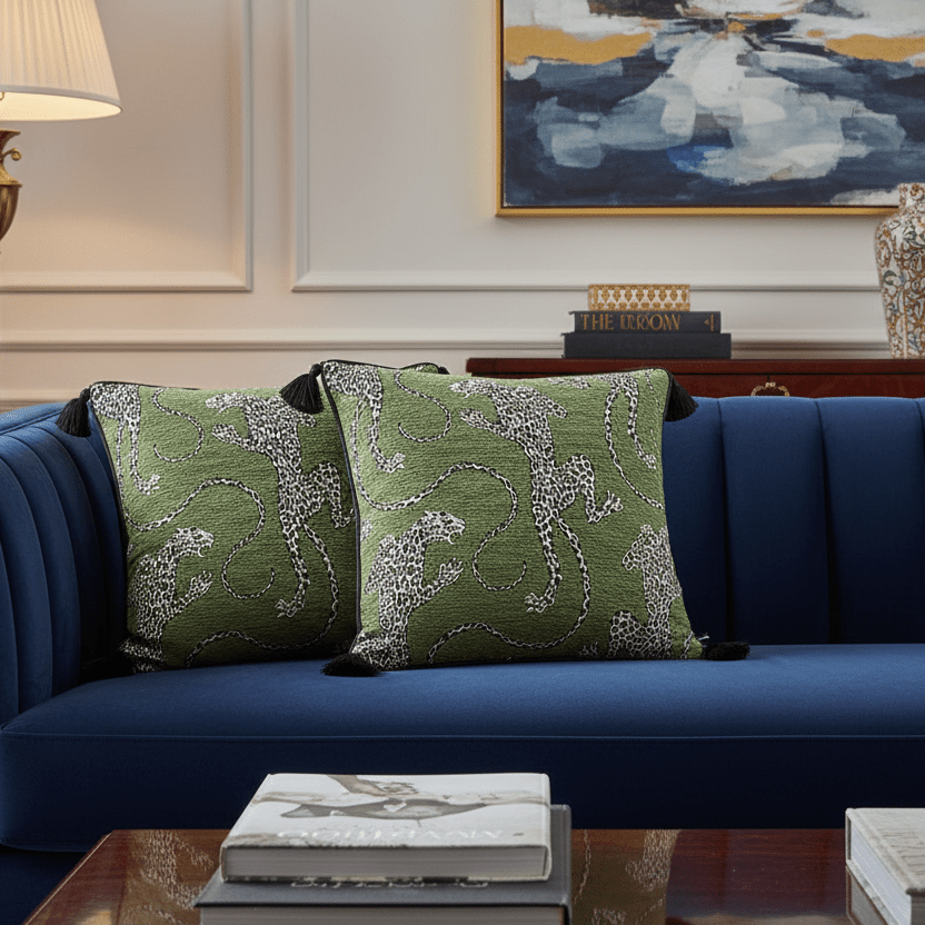 1128 Snow Leopard Chenille Pillow Cover