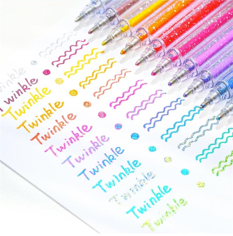 ⏳Last Day Sale Only $11.99!!💥Sparkle Glitter Gel Pen Set, Smooth & Smudge-Resistant, Eco Glitter, Ideal for All Ages – Grab Now!