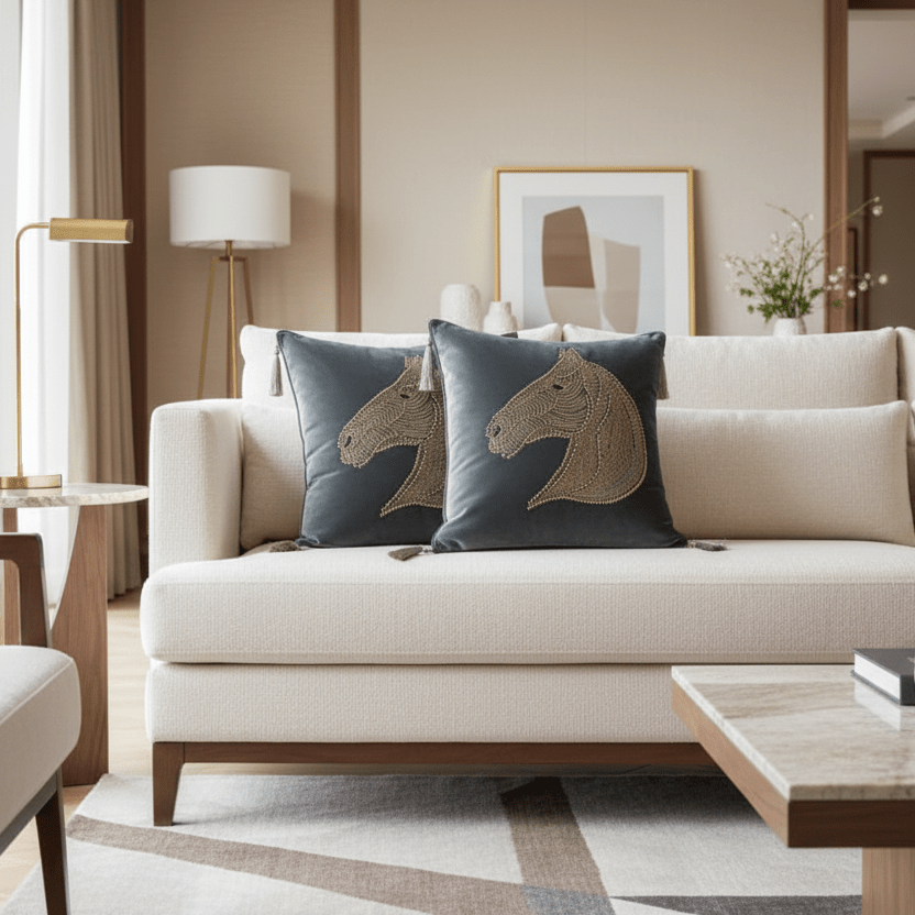1100 Starlight Stallion Velvet Pillow Cover