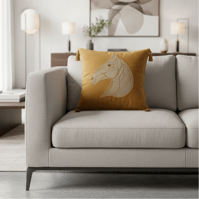 1100 Starlight Stallion Velvet Pillow Cover