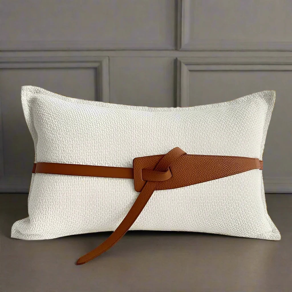 1122 The Small Leather Belt Pillow Cover