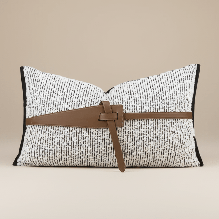 1122 The Small Leather Belt Pillow Cover