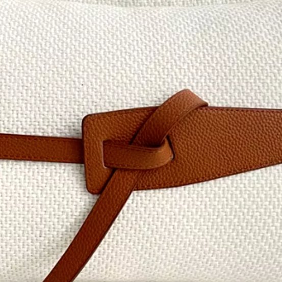 1122 The Small Leather Belt Pillow Cover