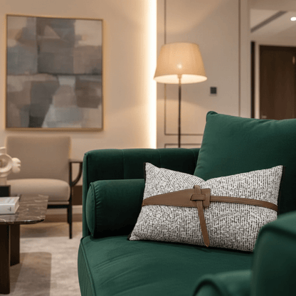 1122 The Small Leather Belt Pillow Cover