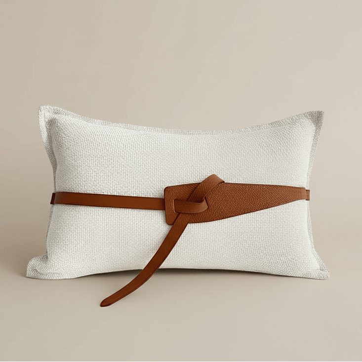 1122 The Small Leather Belt Pillow Cover