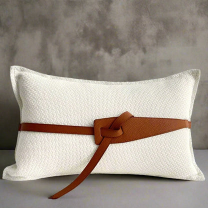 1122 The Small Leather Belt Pillow Cover