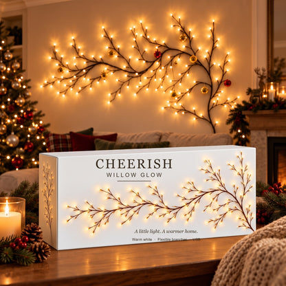 Willow Glow vine light gift box with glowing branches on the wall