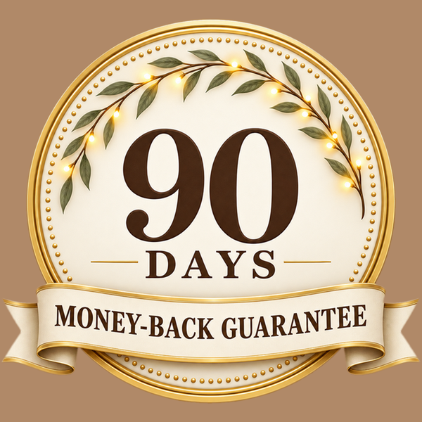90-day money-back guarantee seal