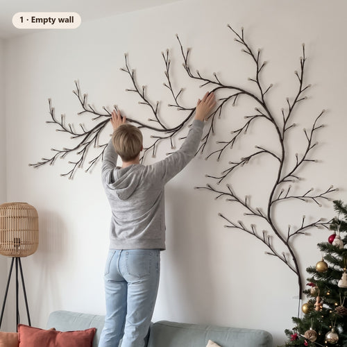 Step 1: shaping the vine light on an empty wall