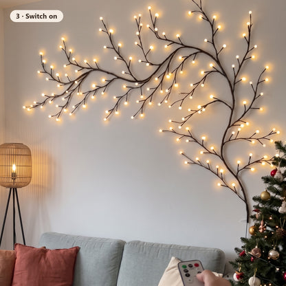 Step 3: switched on with the remote – warm white glow