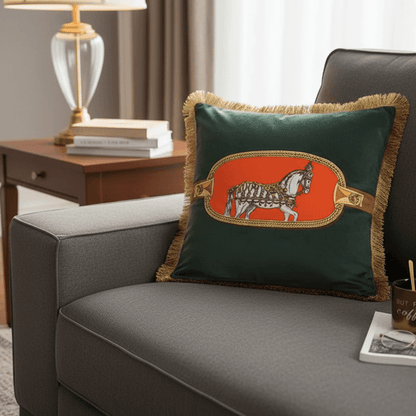 1168 White Cheval Velvet Pillow Cover