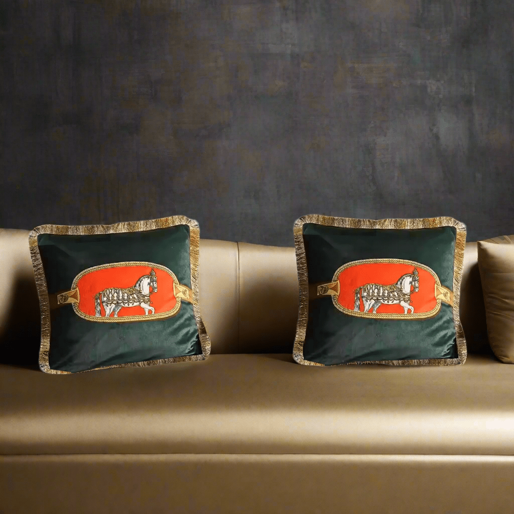 1168 White Cheval Velvet Pillow Cover