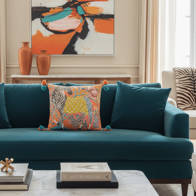 1164 Zesty Orange Zebra Pillow Cover