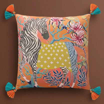 1164 Zesty Orange Zebra Pillow Cover